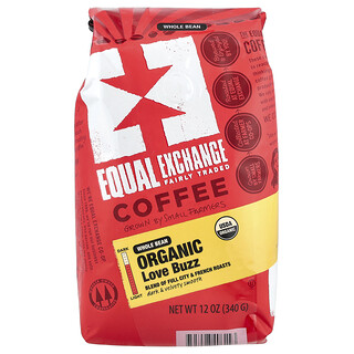 Equal Exchange, Organska kava, Love Buzz, cijelo zrno, francusko prženje, 340 g