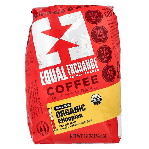 Equal Exchange, Organic Ethiopian Coffee, Whole Bean, Full City Roast, 12 oz (340 g)