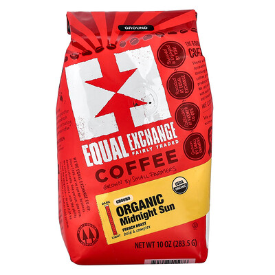 Equal Exchange, Café orgánico, Sol de medianoche, Molido, Tostado francés`` 283,5 g (10 oz)