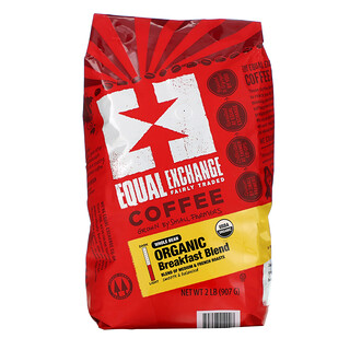 Equal Exchange, Органический кофе, смесь для завтрака, цельные зерна, 907 г (2 фунта)