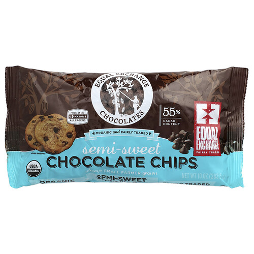 Equal Exchange, Bio, Chocolate Chips, Halbsüß, 55% Kakao, 283,5 g (10 oz.)