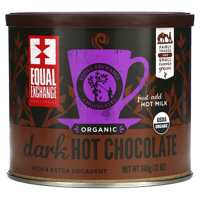 Equal Exchange органический темный горячий шоколад, 40 г (12 унций)