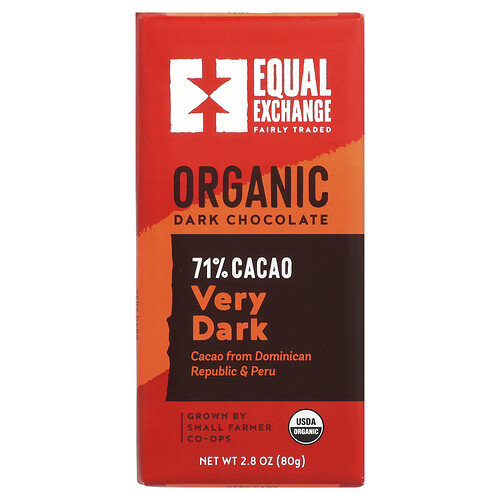Equal Exchange, Organic Dark Chocolate, Dunkle Bio-Schokolade, sehr dunkel, 71% Kakao, 80 g (2,8 oz.)