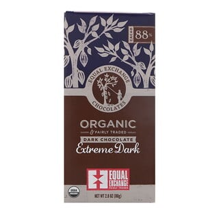 Equal Exchange, органический темный шоколад, экстрачерный, 88% какао, 80 г (2,8 унции)