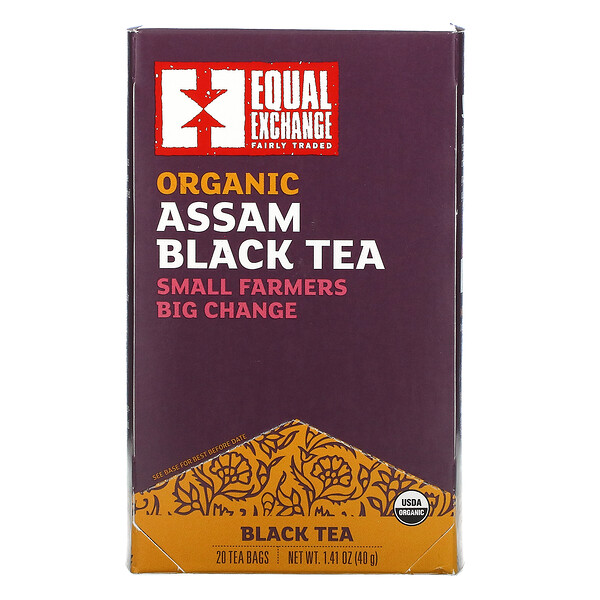 Equal Exchange‏, Organic Assam Black Tea, 20 Tea Bags, 1.41 oz (40 g)