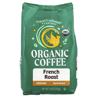 Equal Exchange, Organik Kahve, Fransız Kavurma, Öğütülmüş, Koyu Kavurma, 9 oz (255 gr)