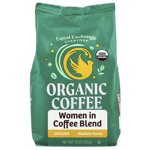 Equal Exchange Organic Coffee, Women In Coffee Blend, Ground, Medium Roast , 9 oz (255 g)