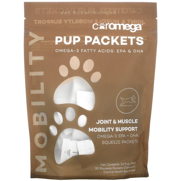 Pup Packets, Joint & Muscle Mobility Support, 30 Squeeze Packets, 2.6 ml Each