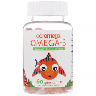 Coromega, Омега-3, фруктовые жевательные конфеты для детей, 60 жевательных конфет