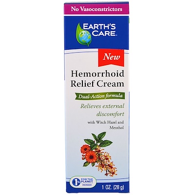 Купить Hemorrhoid Relief Cream, with Witch Hazel and Menthol, 1 oz (28 g)