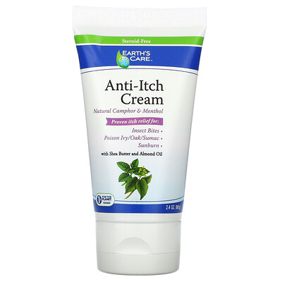 Earth's Care Anti-Itch Cream, Shea Butter and Almond Oil, 2.4 oz, (68 g)