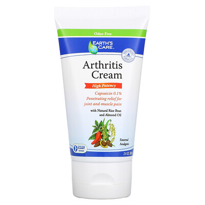 Купить Earth's Care Arthritis Cream with Natural Rice Bran and Almond Oil, 2.4 oz (68 g)