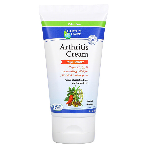 Arthritis Cream with Natural Rice Bran and Almond Oil, 2.4 oz (68 g)