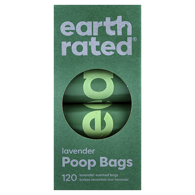 Earth Rated, Bolsas para heces, Lavanda, 8 rollos