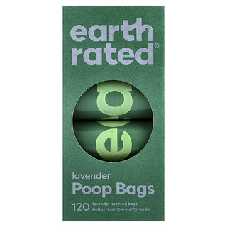 Earth Rated, 犬用エチケット袋、ラベンダーの香り、120枚、詰め替え用ロール8本入り