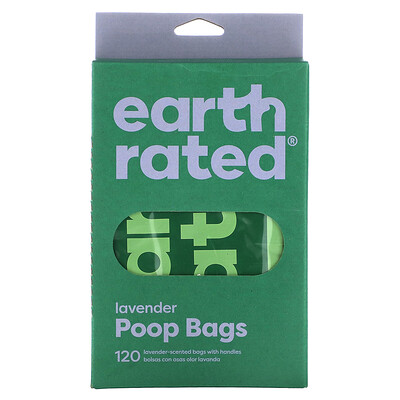 

Earth Rated Dog Poop Bags With Handle Lavender 120 Handle Bags