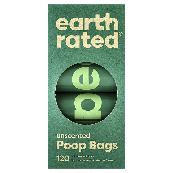 Earth Rated Dog Poop Bags, Unscented, 120 Bags
