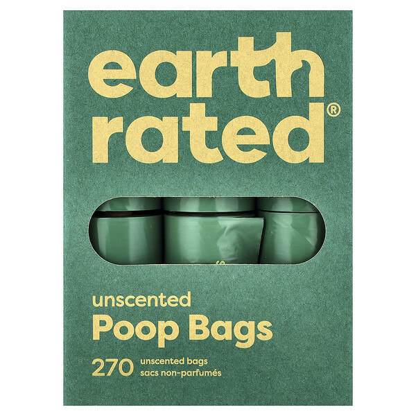 Earth Rated Dog Poop Bags, Unscented, 270 Bags