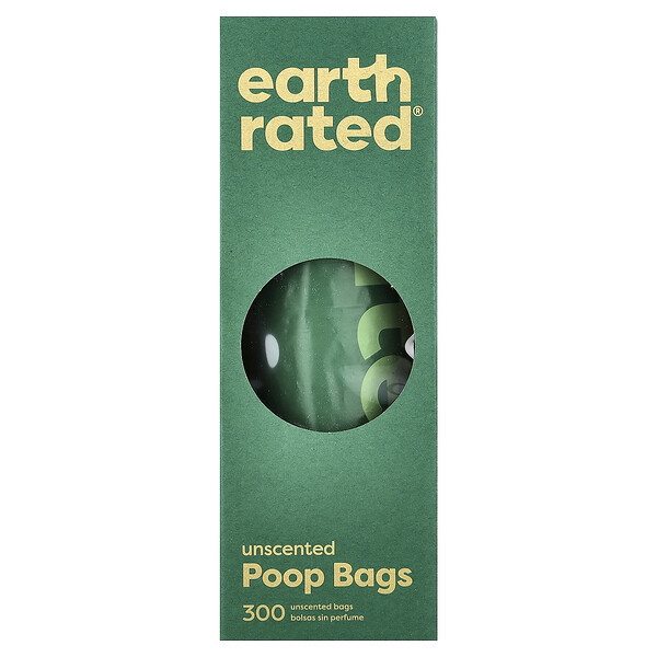 Earth Rated Dog Waste Bags, Unscented, 300 Bags