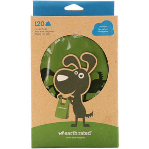 Отзывы о Earth Rated, Handle Bags, Dog Waste Bags, Unscented, 120 Bags