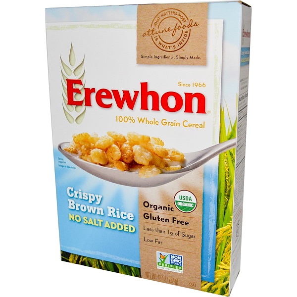 Erewhon, Хлопья из коричневого риса, без добавления соли, 10 унций (284 г) (Discontinued Item) 