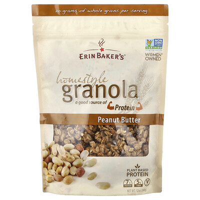 Product Image for Erin Baker's, Homestyle Granola, Peanut Butter, 12 oz (340 g)