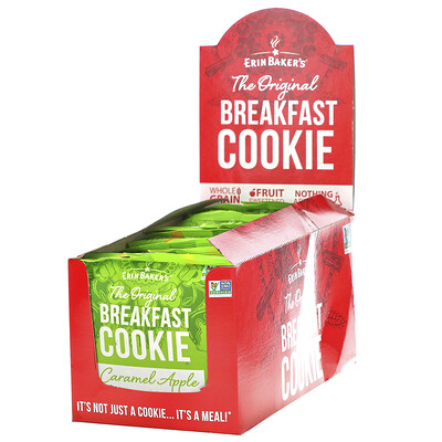 Erin Baker's The Original Breakfast Cookie, Caramel Apple, 12 Cookies, 3 oz (85 g) Each