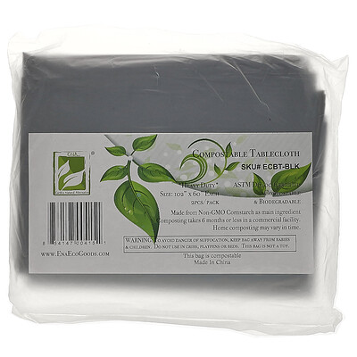 Earth's Natural Alternative Compostable Tablecloth, Black, 2 Pack  - купить со скидкой