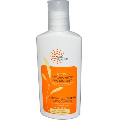 Earth Science 杏仁蘆薈保濕霜, SPF 15+, 5 fl oz (150 ml)