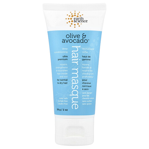 Earth Science Deep Conditioning Hair Masque, For Normal To Dry Hair, Olive & Avocado™, 2 oz (59 g)