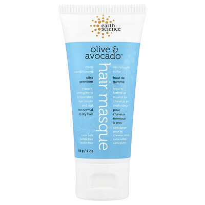 Product Image for Earth Science, Deep Conditioning Hair Masque, For Normal To Dry Hair, Olive & Avocado , 2 oz (59 g)