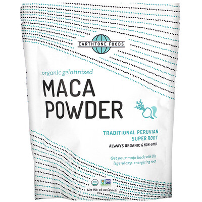 Купить Earthtone Foods Organic Gelatinized Maca Powder, 16 oz (454 g)