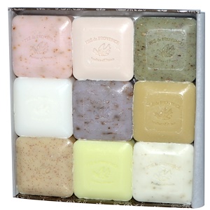 Отзывы о Европеан Соапс, Pre de Provence, Guest Soaps Assorted, 9 Pack Gift Box, 25 g Each