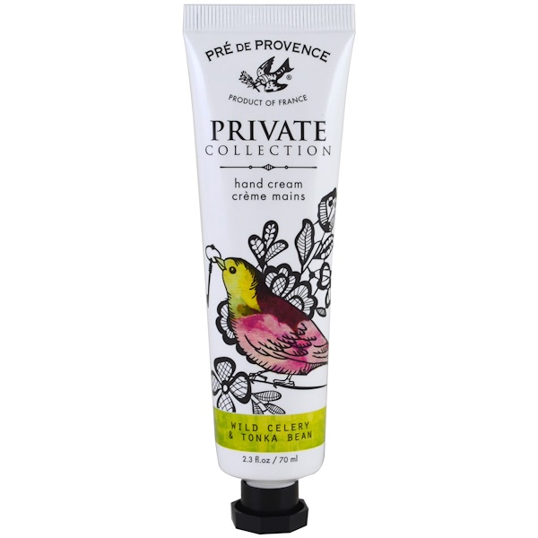 European Soaps, LLC, Pre de Provence, личная коллекция, крем для рук, дикий сельдерей и диптерий душистый, 2,3 жидких унции (70 мл)