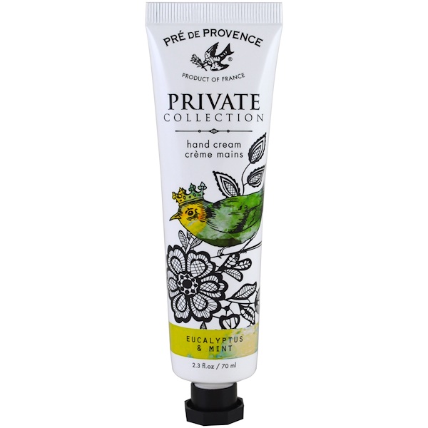 European Soaps, LLC, Pre de Provence, личная коллекция, крем для рук, эвкалипт и мята, 2,3 жидких унции (70 мл)