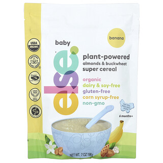 Else, Baby, Plant-Powered Almonds & Buckwheat Super Cereal, 6 Months+, Banana, 198 g