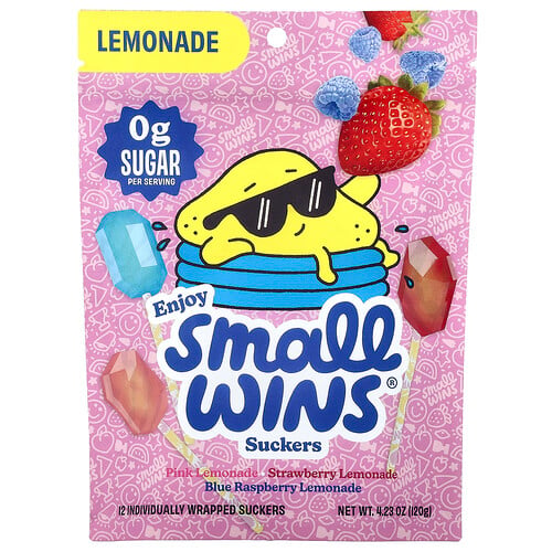 Enjoy Small Wins Suckers, Lemonade, 12 Count, 4.23 oz (120 g)