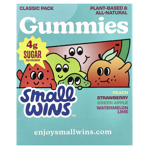 Enjoy Small Wins, Gummies, Classic Pack, Peach, Strawberry, Green Apple, Watermelon, Lime, 6 Packs, 1.8 oz (50 g) Each