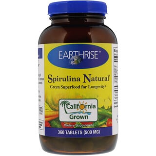 Earthrise, Espirulina Natural, 500 mg, 360 Comprimidos