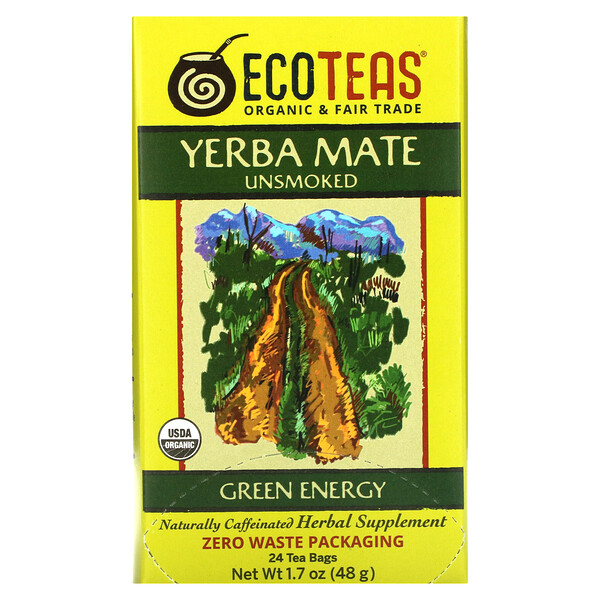 Yerba Mate, Unsmoked, Green Energy, 24 Tea Bags, 1.7 oz (48 g)