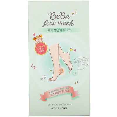 Etude House Bebe Foot Mask, 1 Pair, 0.68 fl oz (20 ml) Each
