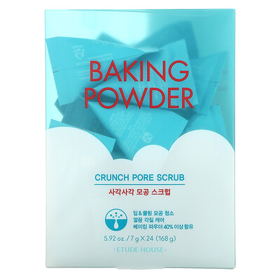 Etude Baking Powder, Crunch Pore Scrub, 24 Pouches, 7 g Each