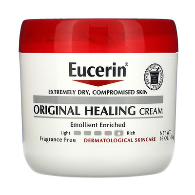 Eucerin Оригинальный заживляющий крем для очень сухой и поврежденной кожи, без отдушек, 454 г (16 унций)