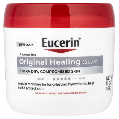 Eucerin, Crema reparadora original, Para pieles extremadamente secas y dañadas, Sin fragancia, 454 g (16 oz)