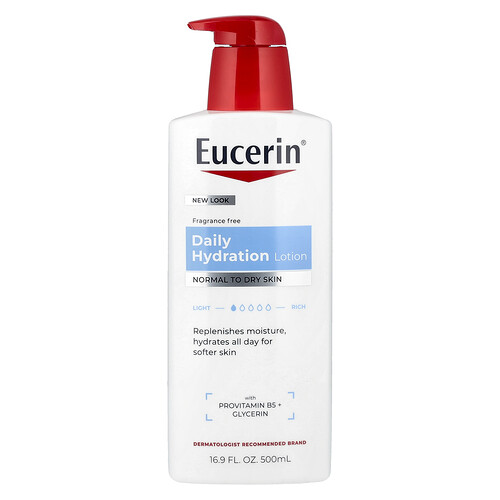 Eucerin, Daily Hydration Lotion, feuchtigkeitsspendende Lotion, ohne Duftstoffe, 500 ml (16,9 fl. oz.)