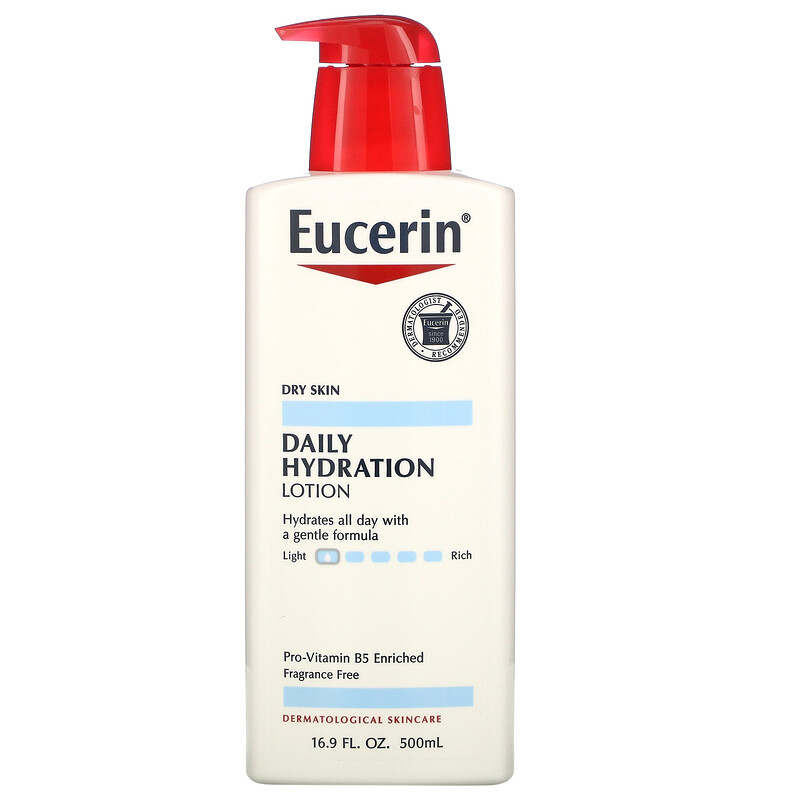 Eucerin, Daily Hydration Lotion, Fragrance Free, 16.9 fl oz (500 ml ...