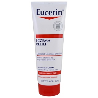 Eucerin, Крем для тела Eczema Relief, подходит для кожи, пораженной экземой, бе отдушек, 8,0 унц. (226 г)