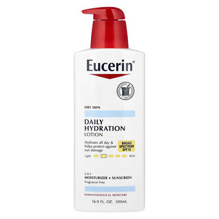 Eucerin, デイリーハイドレーションローション、SPF数値15、無香料、500ml（16.9液量オンス）