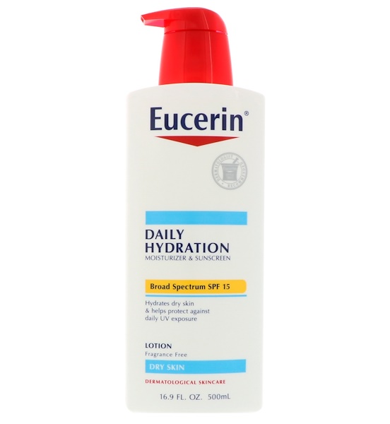 Eucerin, Lotion, Daily Hydration, Dry Skin, SPF 15 Suncreen, Fragrance