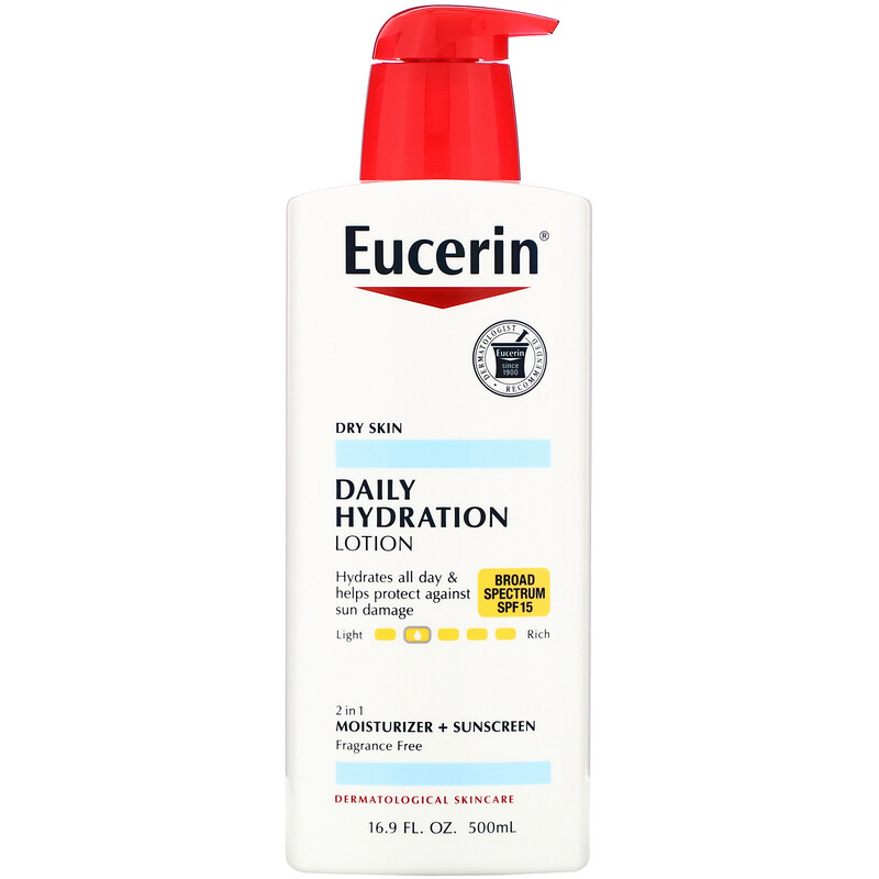 Eucerin, Daily Hydration Lotion, SPF 15, Fragrance Free, 16.9 fl oz